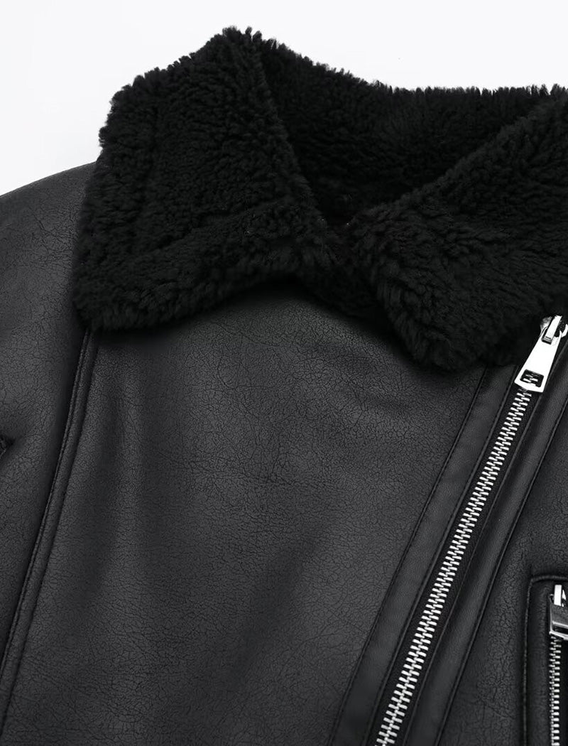 Fleece Lined Moto Jacket