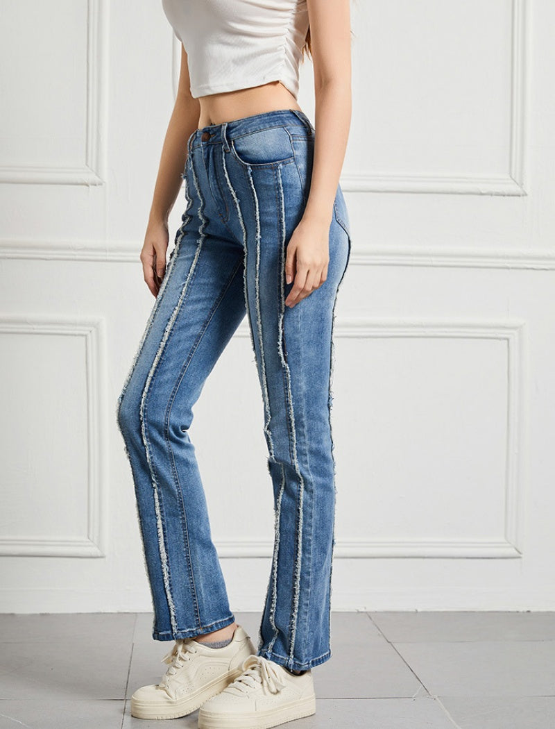 Striped Denim Pants