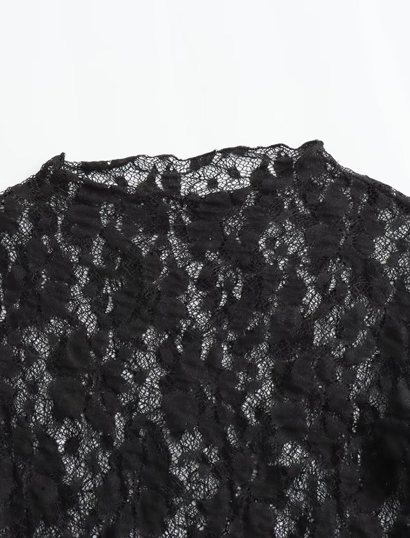 Floral Lace Bodysuit with Long Sleeves