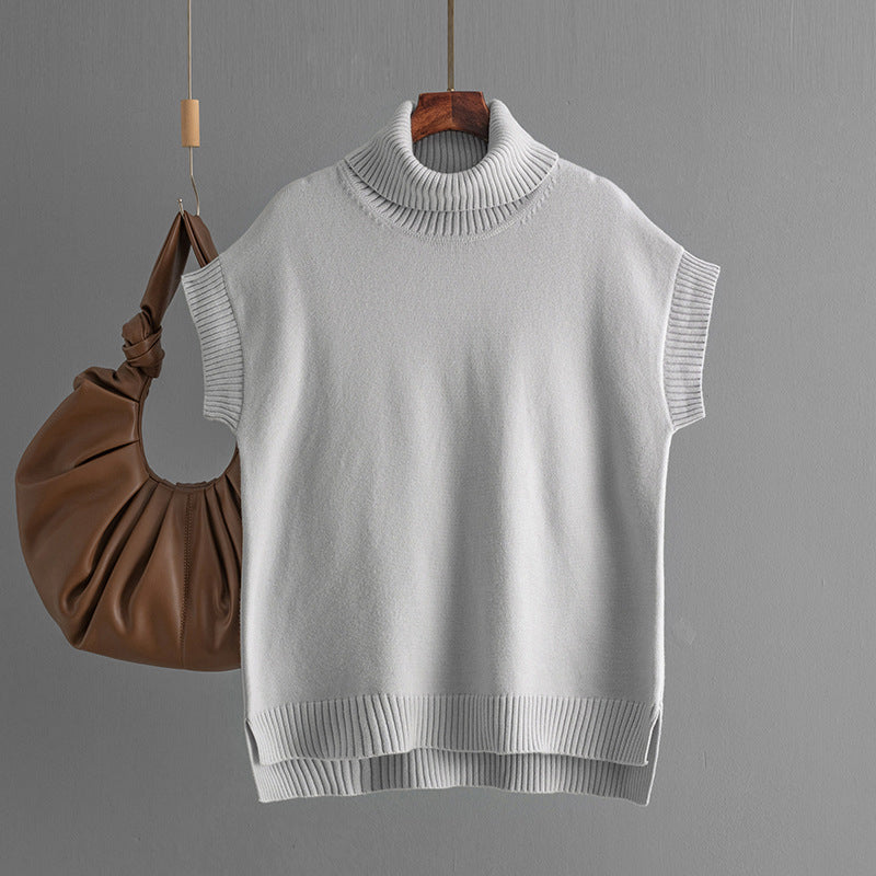 Sleeveless Turtleneck Knit Top