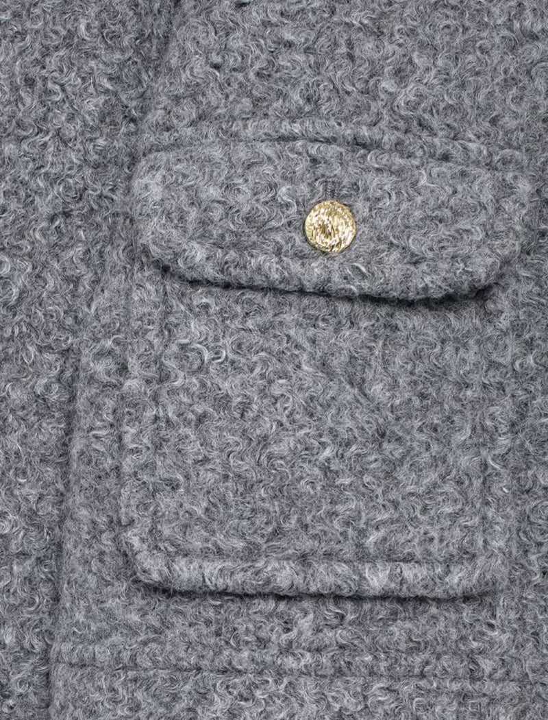 Pearl Tweed Round Neck Cropped Jacket