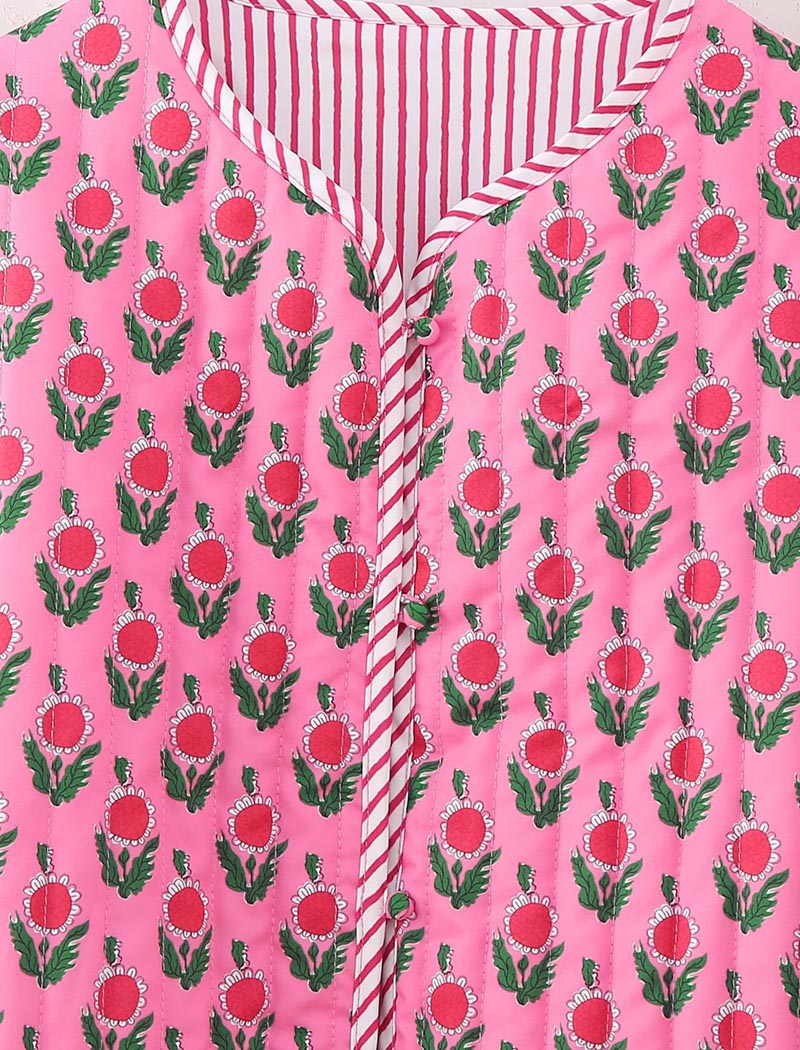 Floral Print V-Neck Jacket