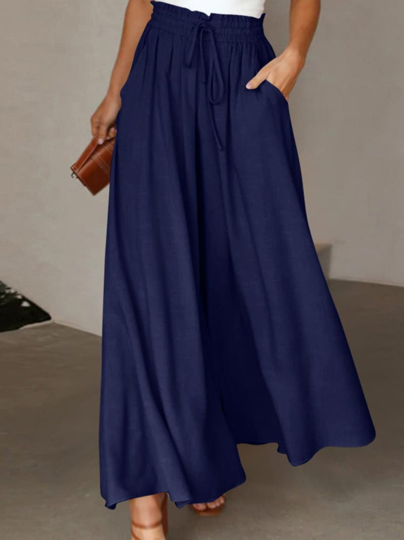 Drawstring Wide-Leg Pants