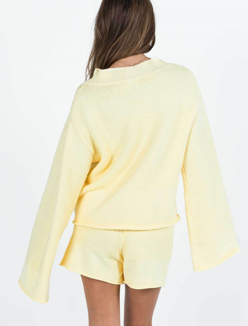 Oversized Knit Pullover and Shorts Set