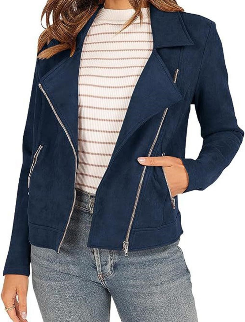 Solid Color Zip-pocket Jacket