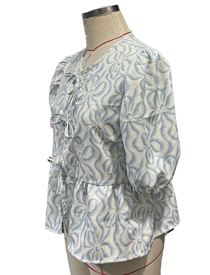 Bow Tie Peplum Blouse