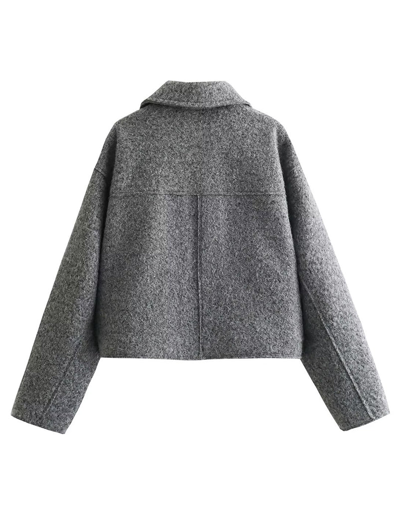 Cropped Jacket with Oversized Pockets