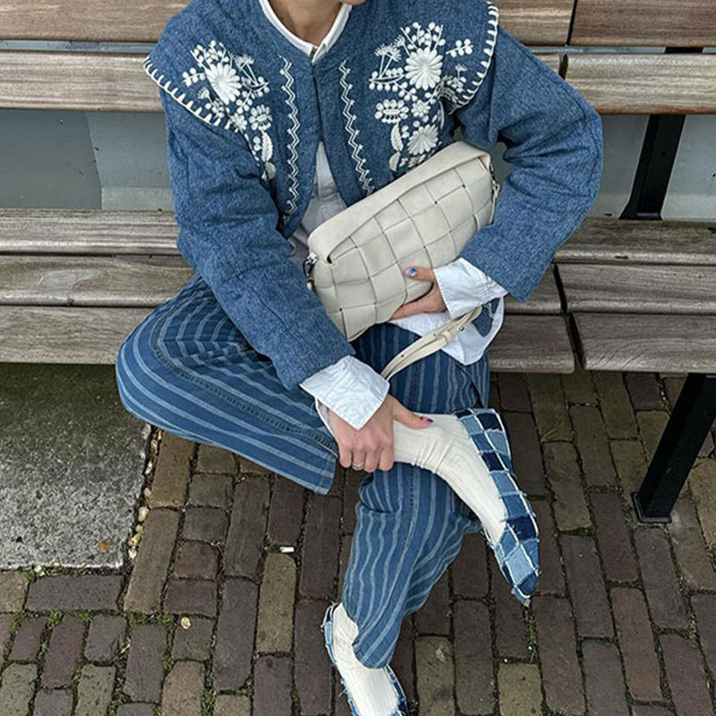 Floral Quilted Pockets Jacket