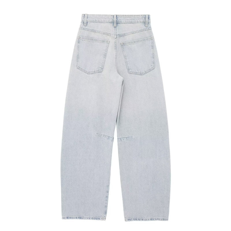 Two-Tone Straight-Leg Jeans