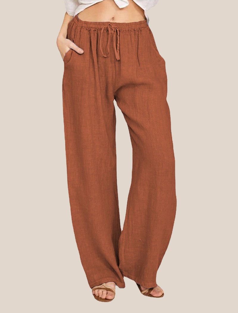 Drawstring Wide-Leg Pants