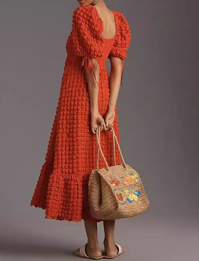 Short Sleeve French Tie Dress