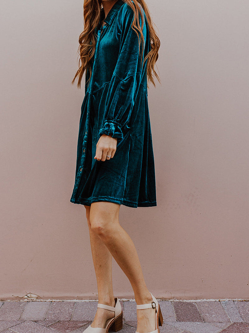 Button-Front Mini Dress