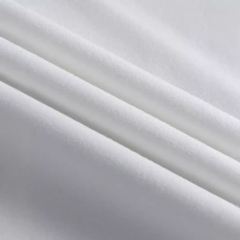 Printed White Loose-Fit Pullover T-Shirt