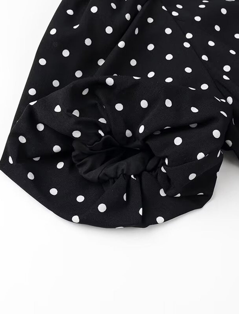 Polka Dot Bow Tie Mini Dress