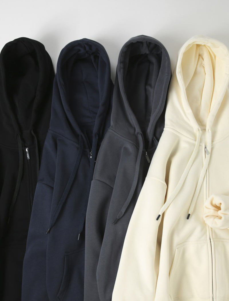 Hooded Solid Drawstring Jacket