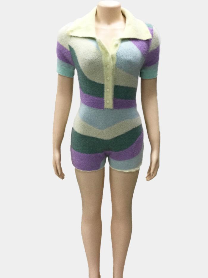 Buttoned Tie-Dye Romper