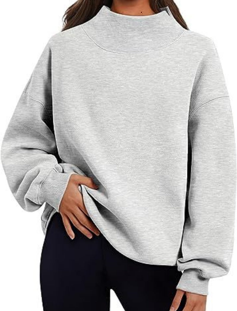Mock Neck Oversized Pullover
