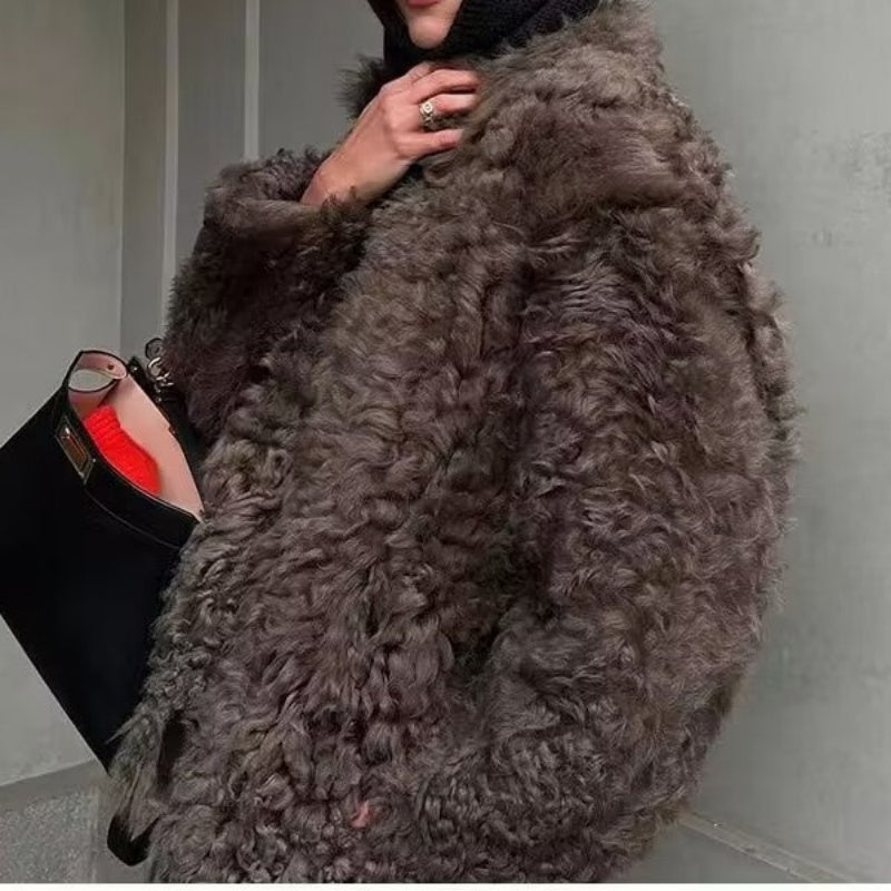 Oversized Faux Fur Jacket with Soft Texture