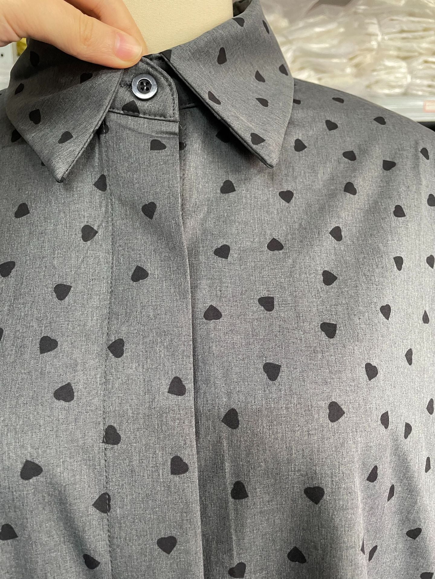 Polka Dot Button-Up Blouse