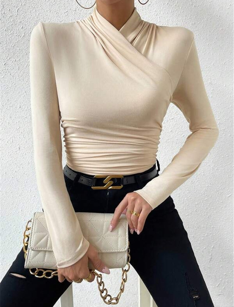Cross-Wrap Long Sleeve Top