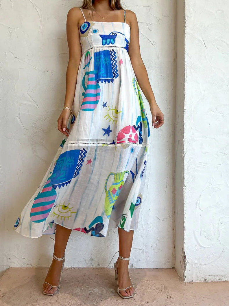 Abstract Print Maxi Dress
