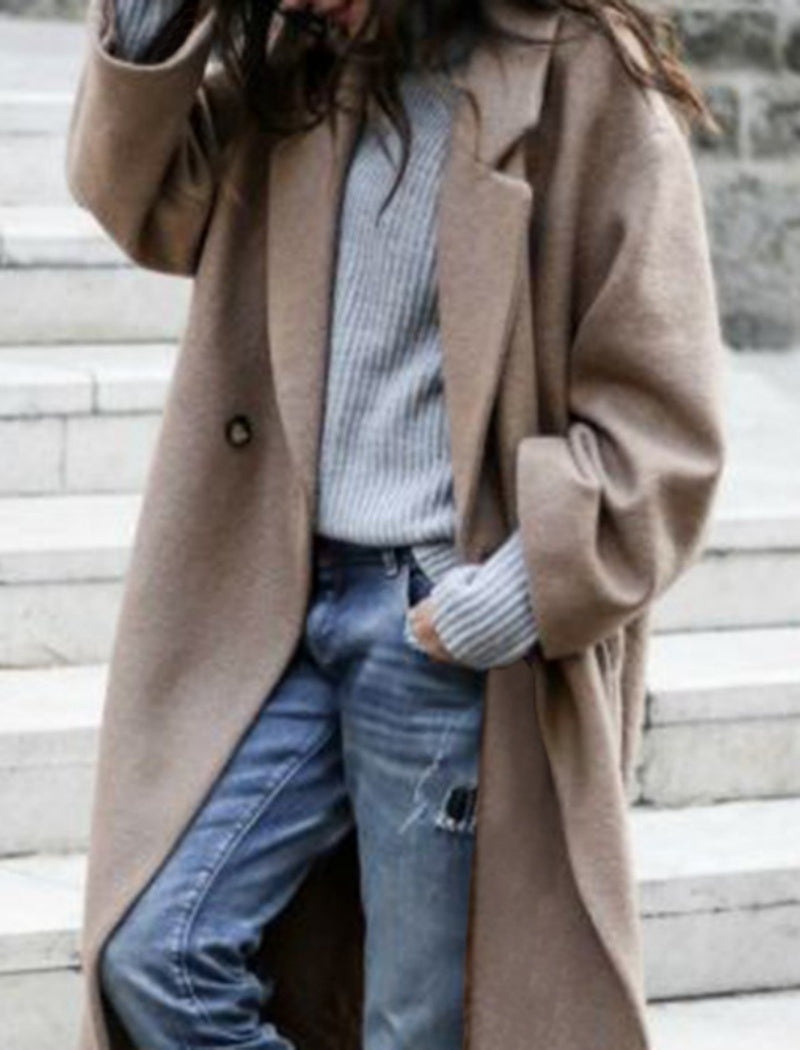 Casual Solid Coat with Loose Fit