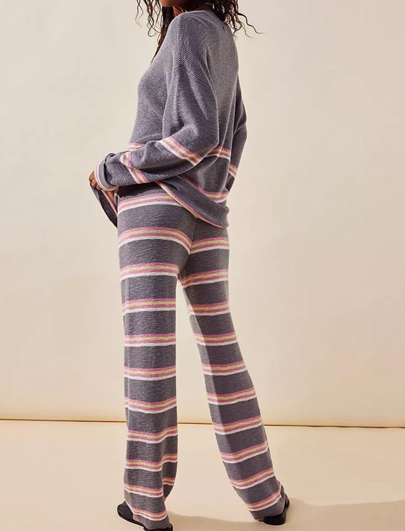 Striped Knit Matching Set