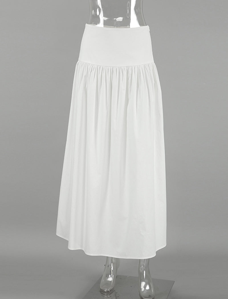 High-Waisted Solid Maxi Skirt