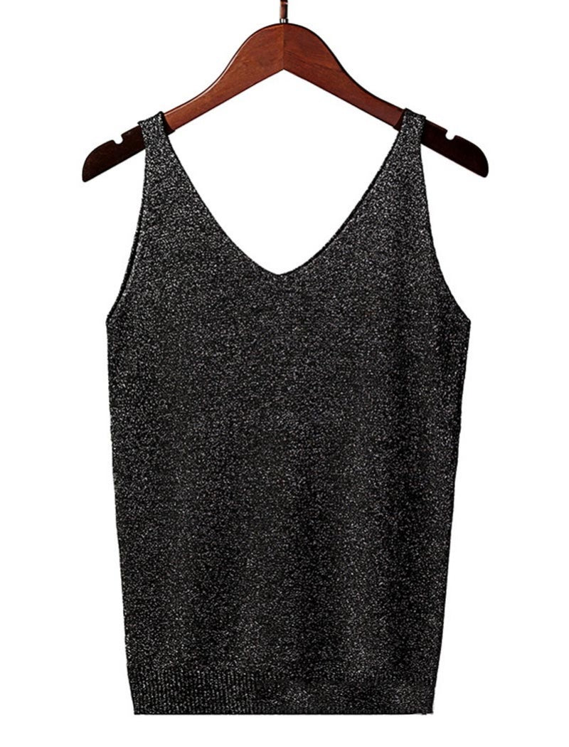Glitter V-Neck Cami Top