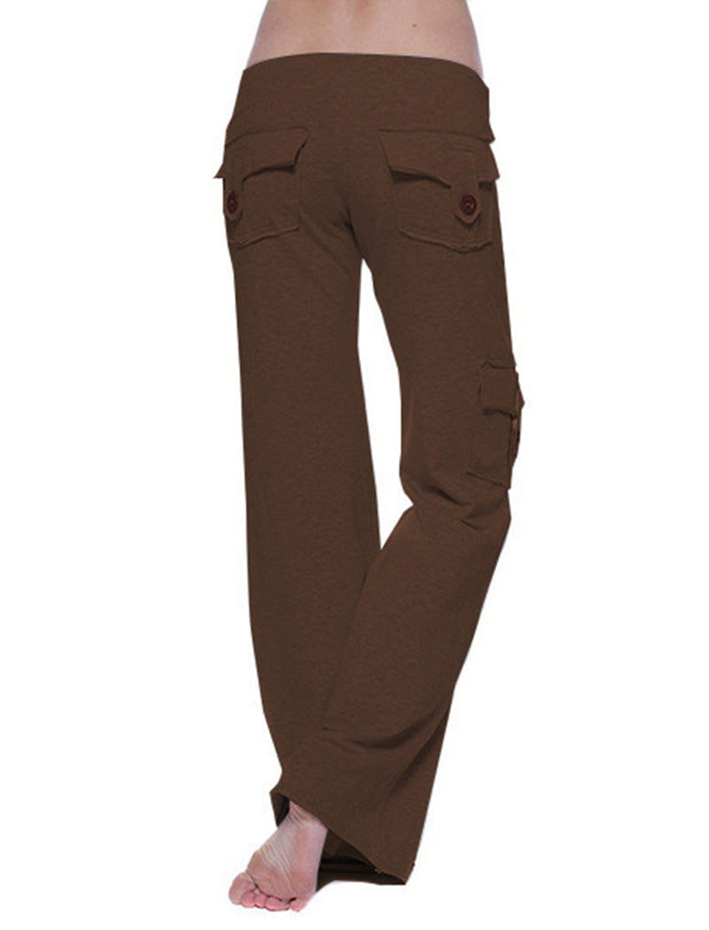 Wide-Leg Cargo Pants with Pocket Detail