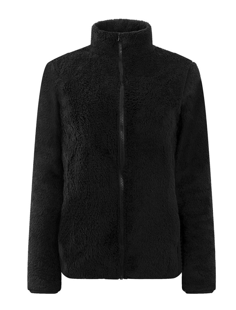 Fleece Zip-Up Jacket with Stand Collar