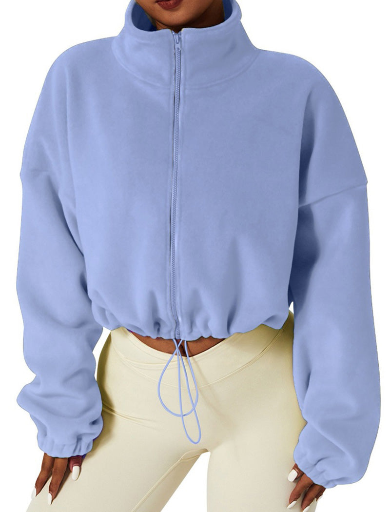 Drawstring Waist Cropped Jacket