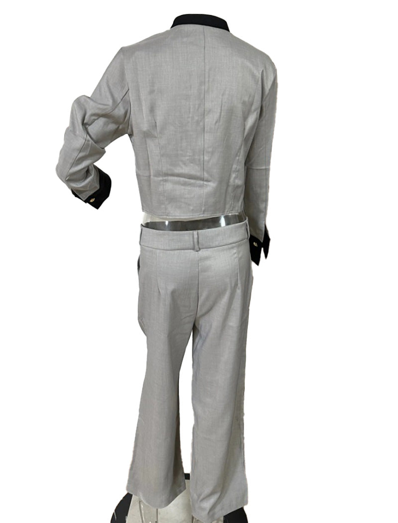 Cropped Blazer and Pants Set