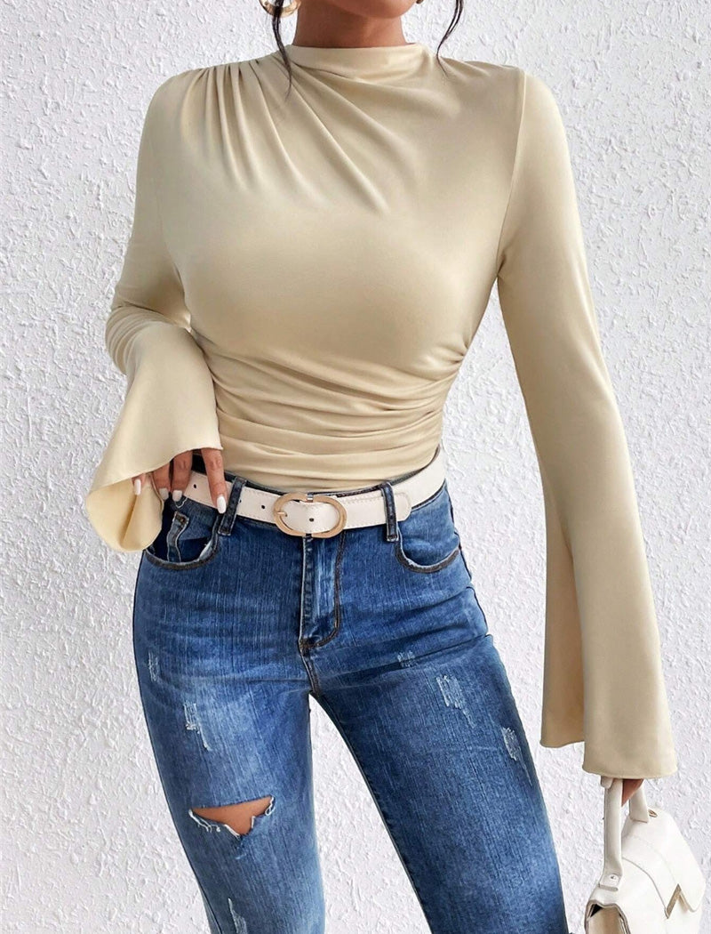 Ruched Bell Sleeve Top