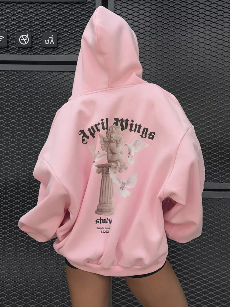 Graphic Print Oversized Hoodie