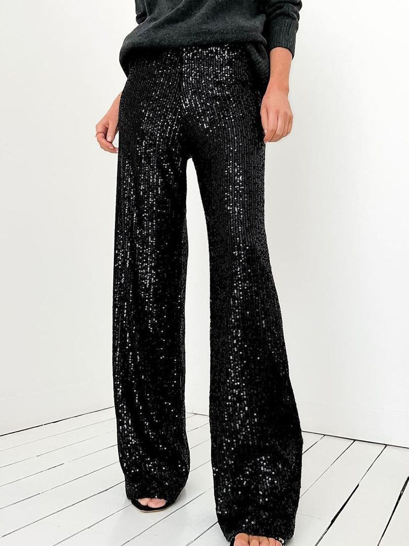 Sequin Wide-Leg Pants