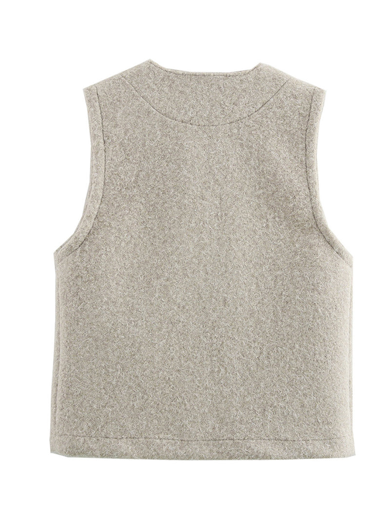 Tie-Front Sleeveless Vest