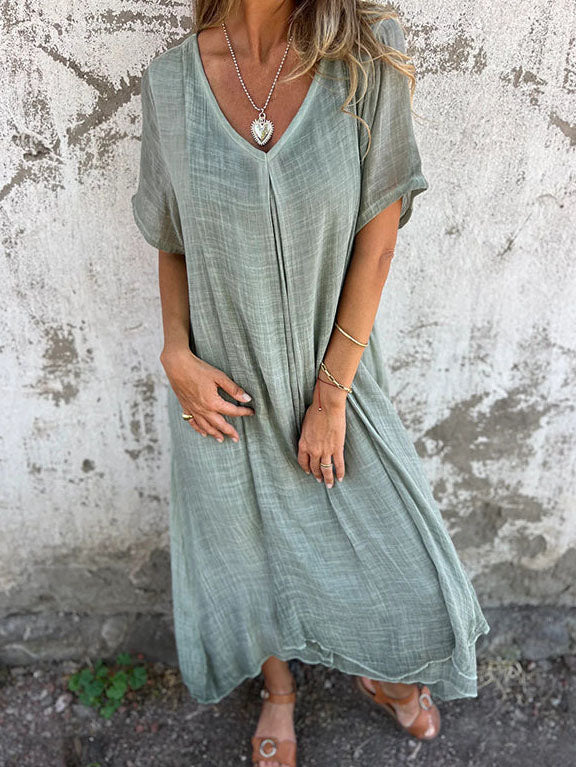 Flowy V-Neck Maxi Dress