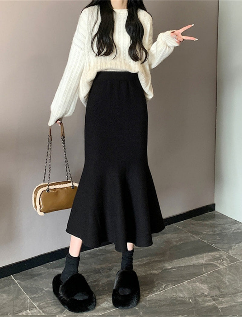 Flared High Waist Midi Skirt