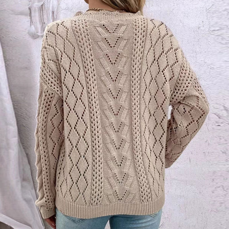 Scalloped Cable Knit Sweater