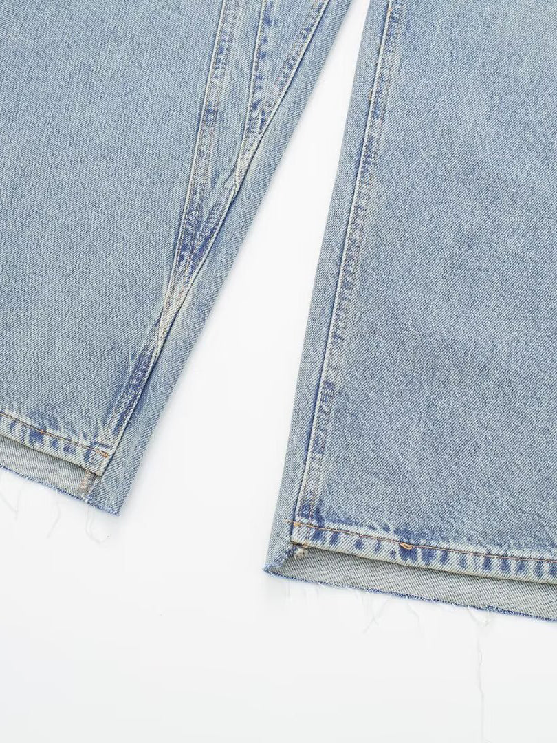 Wide-Leg Mid-Rise Jeans
