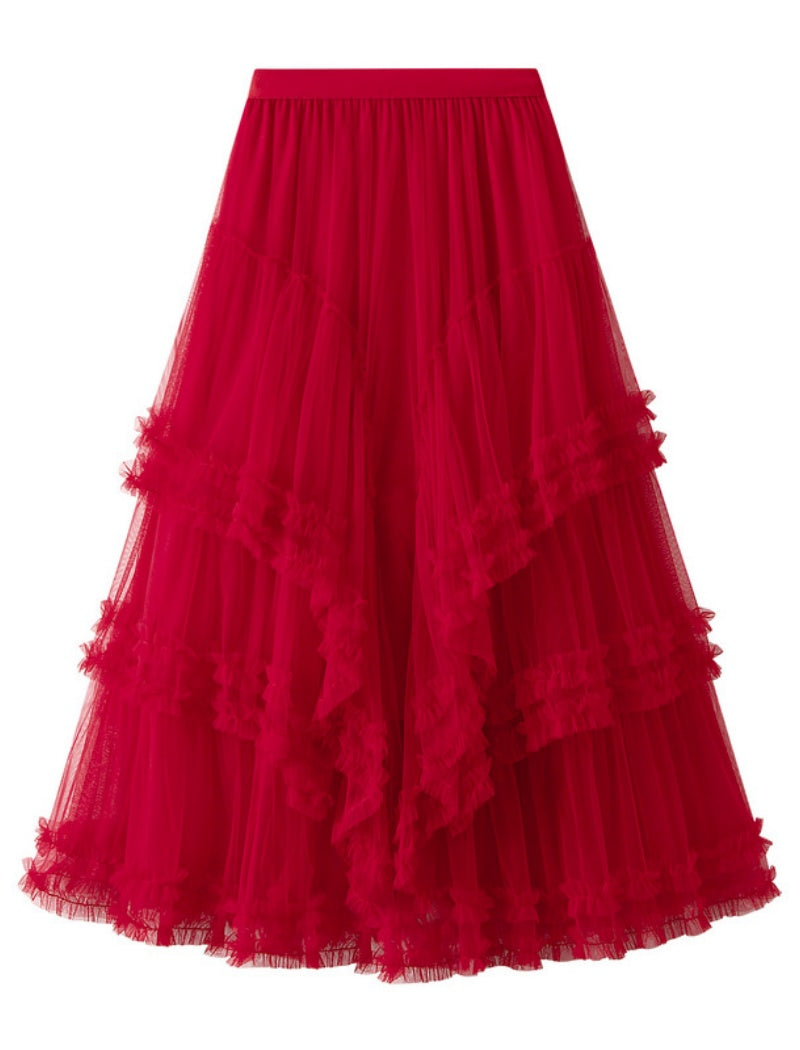 Layered Ruffle Maxi Skirt
