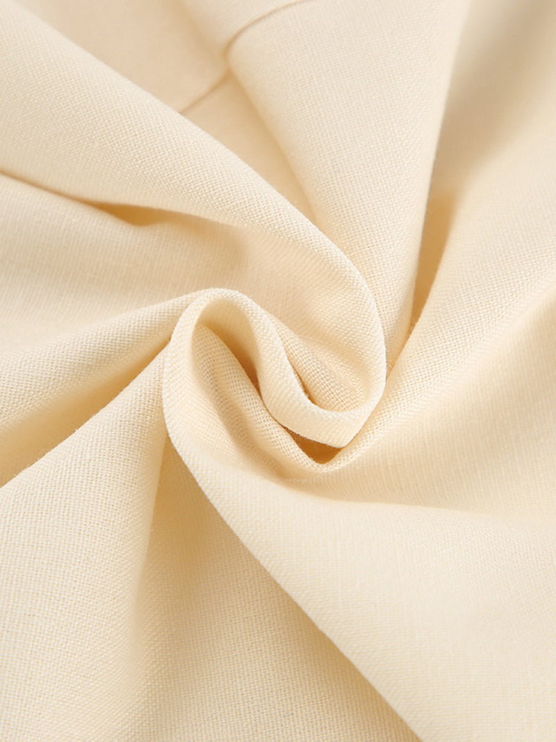 Buttoned Vest and Wide-Leg Shorts Set