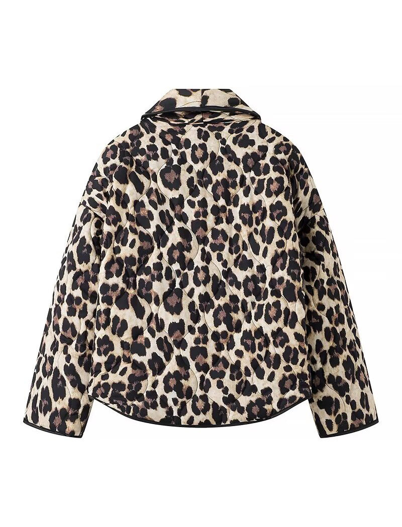 Leopard Print Open Jacket