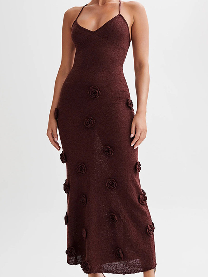 Rosette Bodycon Maxi Cami Dress