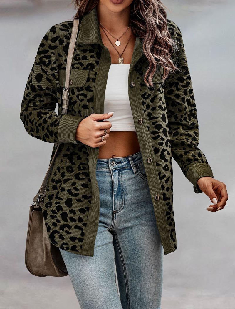 Button-Up Leopard Print Jacket