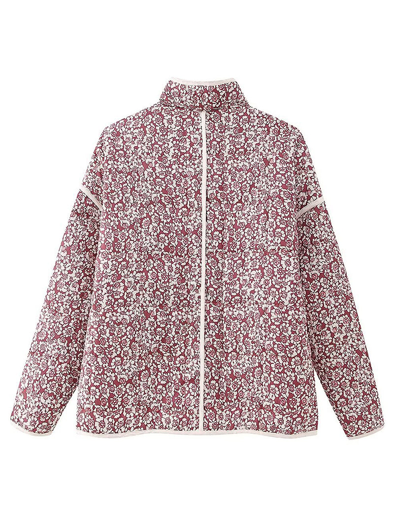 Paisley Quilted Jacket with Front Pockets