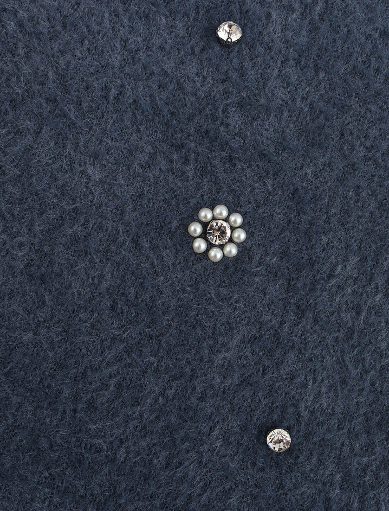 Faux Fur Halter Neck Sleeveless Mini Dress