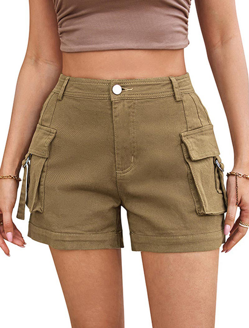 High-Rise Cargo Pocket Shorts