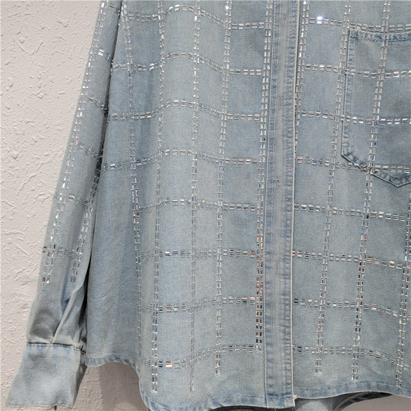Rhinestone Denim Shirt